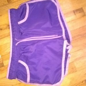 Purple shorts with pockets